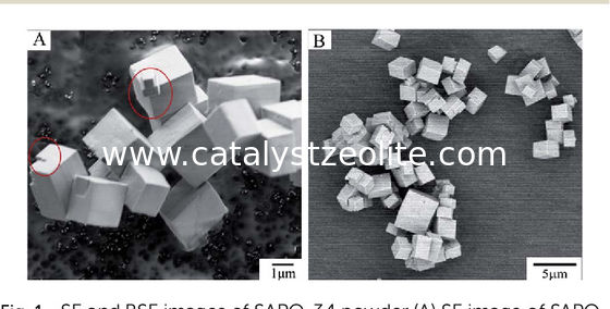 مسحوق CAS 1318-02-1 محفز الزيوليت Sapo-34 لعادم السيارات MTO